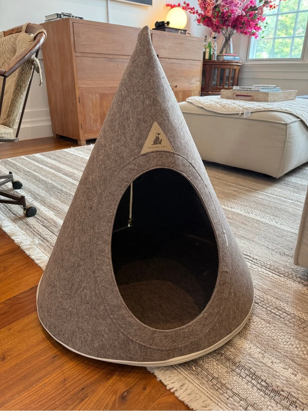 BRAND NEW, never used Cozy Brown Pet Teepee Bed - Modern Dog & Cat Hideaway